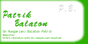 patrik balaton business card